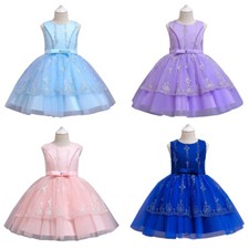 Kids Flower Girls Lace Dress Wedding Bridesmaid Princess Party Formal Dresses