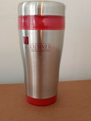 D.U. Denver University Orange & Stainless Tumbler/Cup 