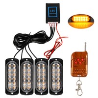 4Stk 12LED Auto Frontblitzer Warnleuchte Blitzlicht LKW Strobe Licht Gelb 12/24V