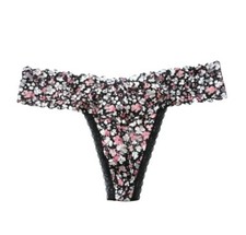 Victoria's Secret Floral Lace Thong Panty Size: L