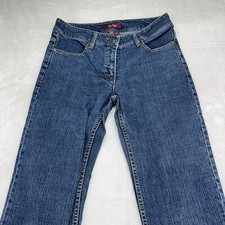 Rue Blue Jeans Women's 10 Blue Mid Rise Medium Wash Pockets Flood Made in USA