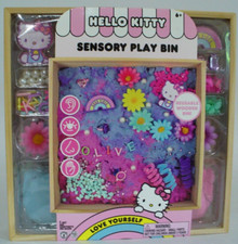 Hello Kitty - Sensory Play Bin with Sand, Rocks Etc in Wooden Box 10" x 10"
