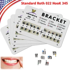 200pcs Dental Orthodontic Bracket Braces Standard Roth 022 Hooks on 345