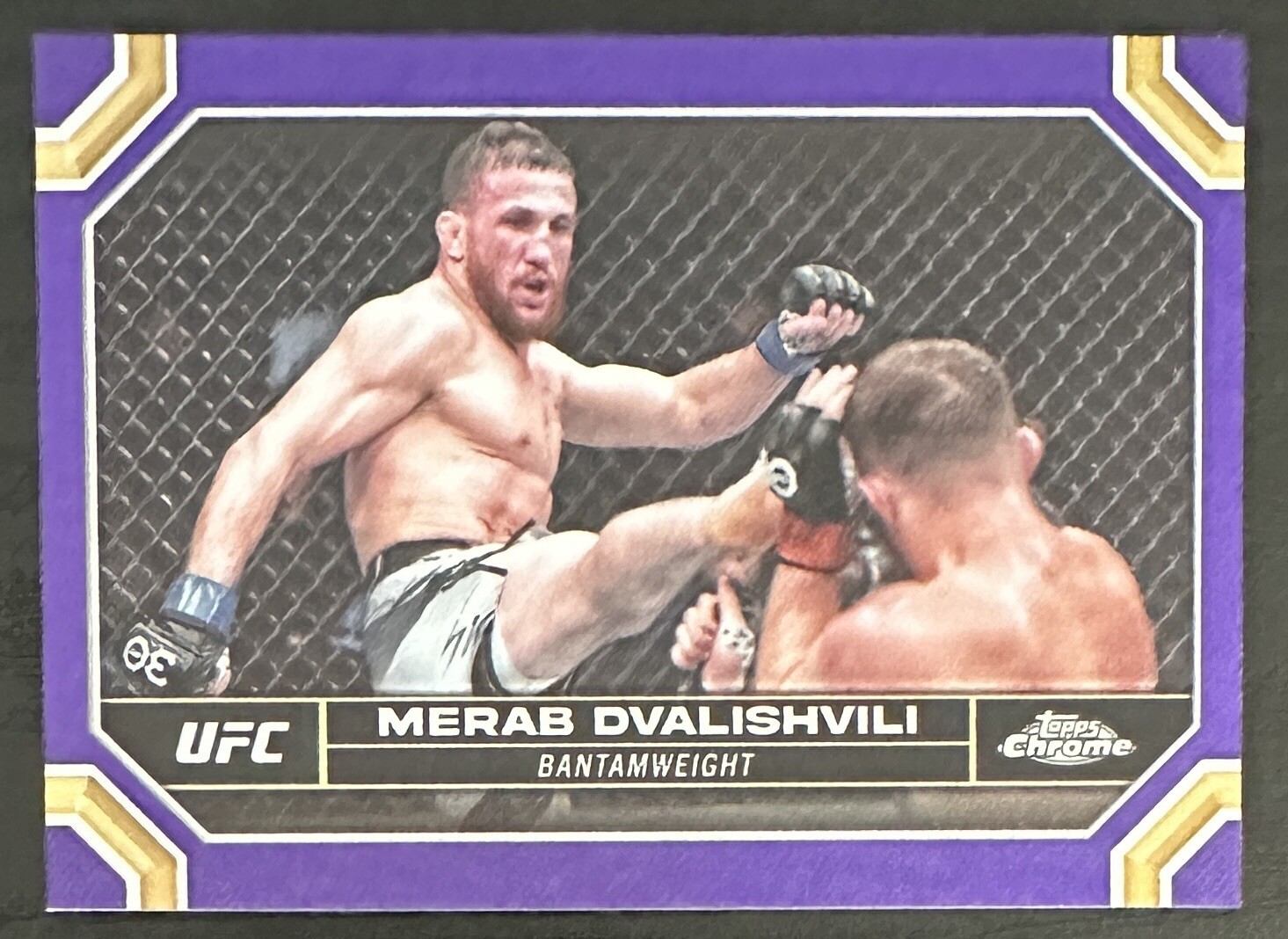 2024 Topps Chrome UFC #135 Merab Dvalishvili Purple Refractor