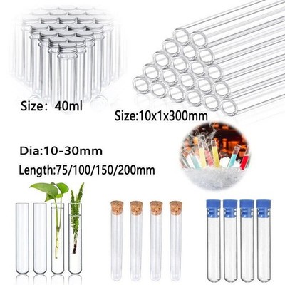 10Stück Reagenzgläser Glasstab Laborglas Reagenzglas