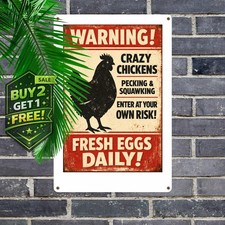 Do Not Make The Chickens Angry Funny Coop Decor Metal Sign 8x12