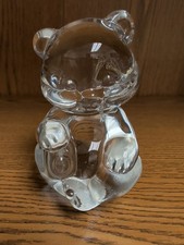 Glass Teddy Bear Paperweight