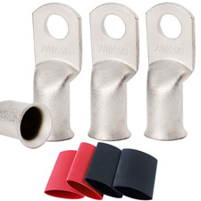 4Pcs 2/0 AWG 3/8" Ring Marine Grade Copper Wire Lugs Cable Terminals