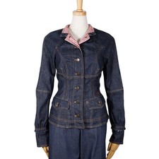 LOUIS VUITTON B Louis Vuitton Denim Jacket Logo Button Monogram Vintage co...
