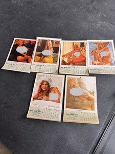 Vintage Playboy Brown Welding Supply Promotional Calendars 1967-1975 Lot of 8