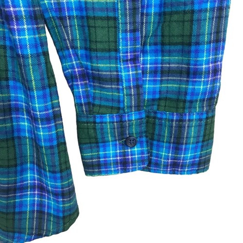 Eddie Bauer Blue Green Plaid Flannel Long Sleeve Button Down Shirt Women… - Picture 4 of 6