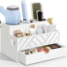Hair Tool Organizer, Hair Dryer Holder with Drawer, Bathroom Countertop Organ...