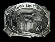 TG15130 NOS VINTAGE 1986  THE IOWA LEGEND  STATE COMMEMORATIVE BELT BUCKLE