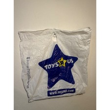 Vintage Toys R Us Plastic Shopping Bag Blue Star Logo Collectible Nostalgia