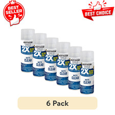 6 Pack Rust-Oleum 2X Clear Spray Paint, Matte Ultra Cover American Accents 12oz