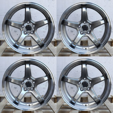 18x8.5 T5r Work Style Gunmetal Ml Wheels Fits Honda Toyota Nissan 5x114.3 Et28