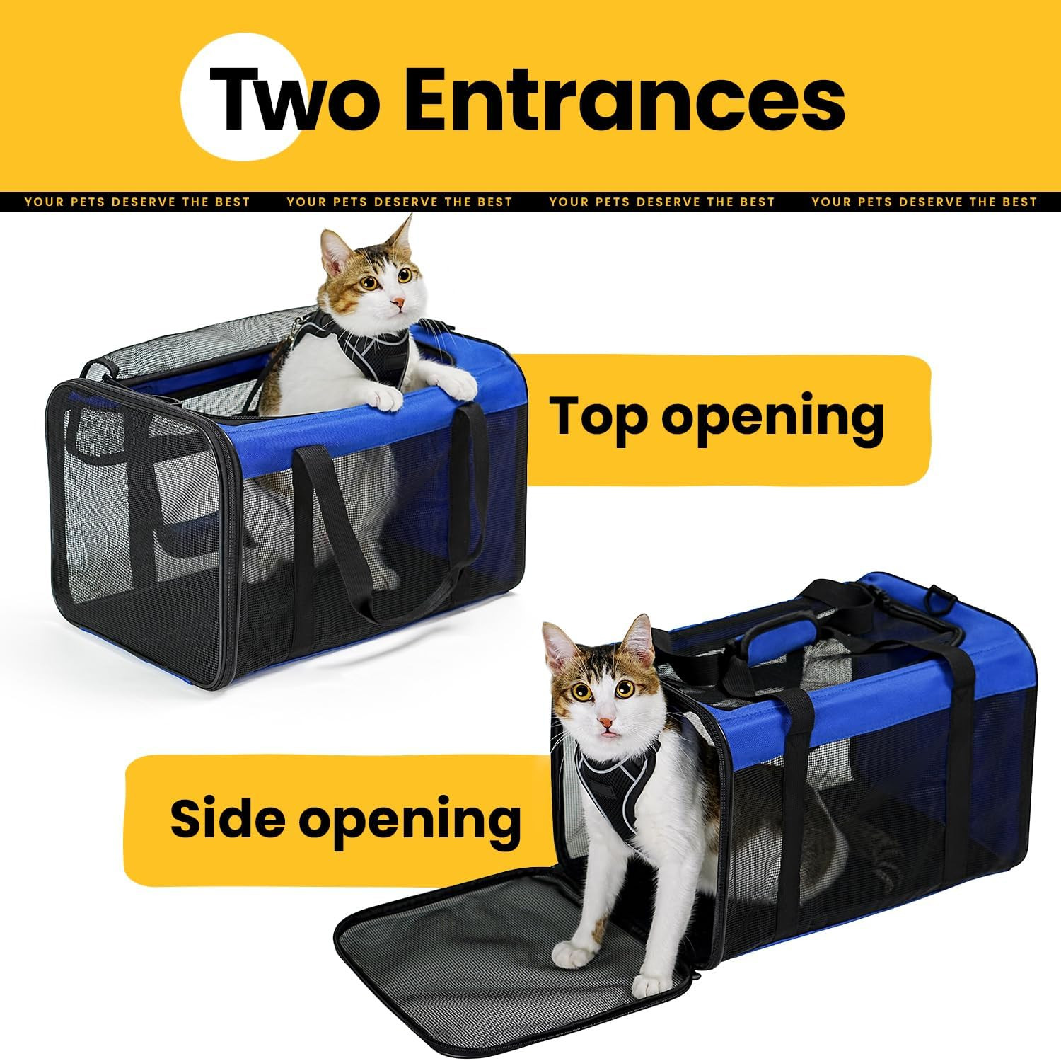 Borsa Trasporto Gatto Aereo: Trasportino Morbido Premium Ventilato - 3