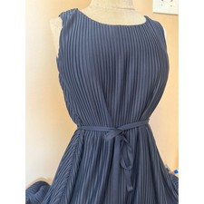 On 34th Womens Pleated Sleeveless Midi Dress Intrepid Blue Size Medium NWT