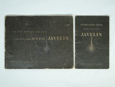 JOWETT Javelin 1 1/2 L Vintage Car 2 books Spare Parts List & Instructions 1950
