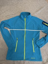 Marmot Women s Polartech Fleece Zip Jacket Coat Size Small Blue Green