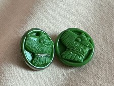 ART DECO X2 1920’s GLASS SCOTTIE DOG BUTTONS BOTH IN WELL USED ANTIQUE CONDITION