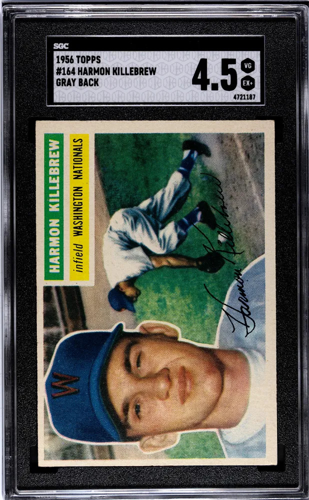 1956 Topps Harmon Killebrew #164 Gray Back SGC 4.5