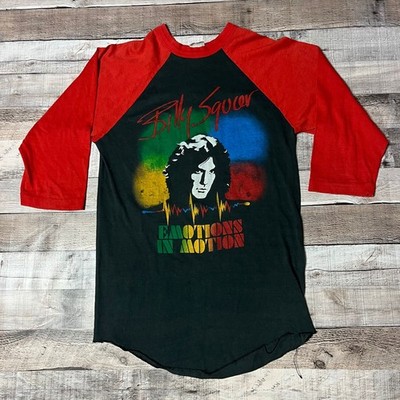 Billy Squier Shirt Medium Black Red Vintage Emotions In Motion 1983 Concert Tour