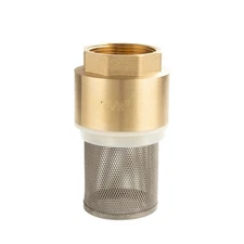 1" NPT CHECK FOOT VALVE BRASS SPRING LOADED w/ FILTER 200 psi SLCVF100