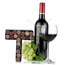  Metal Letter Wine Cork Keepsake Saver & Holder Monogram w/Free Wall Letter T
