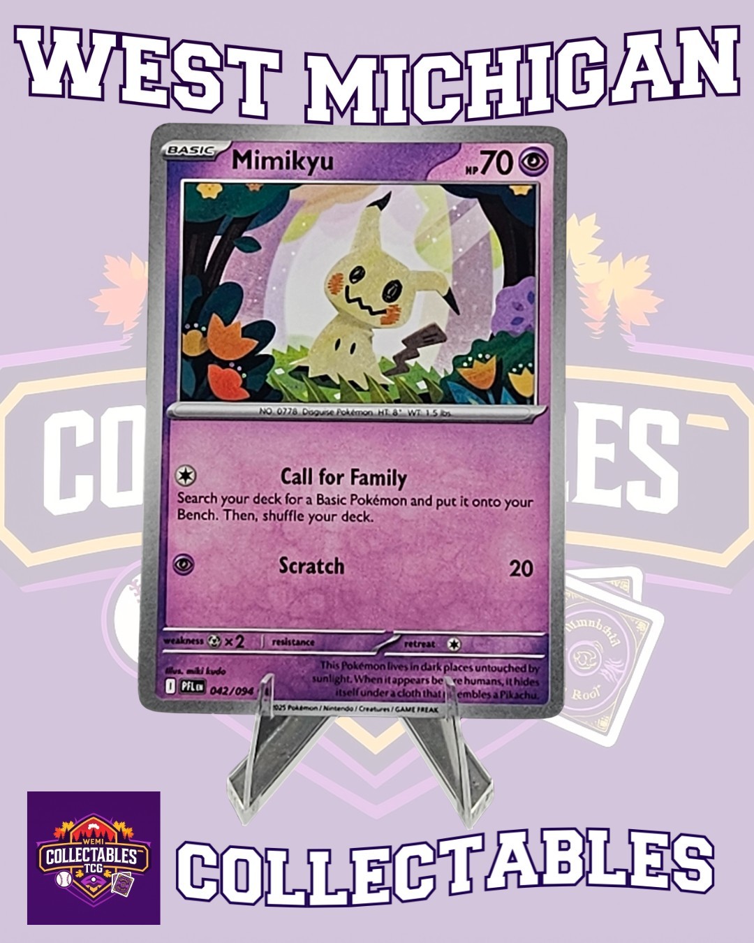 Mimikyu 042/094 Me02: Phantasmal Flames Regular - Pokemon TCG NM Free Shipping