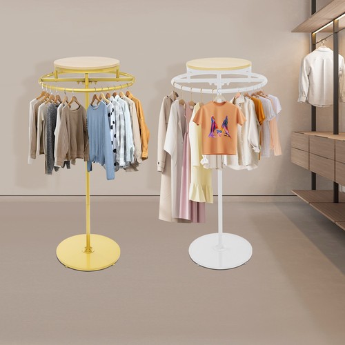 Round Clothing Rack Clothes Display Rack 360° Rotatable Garment Rack ...