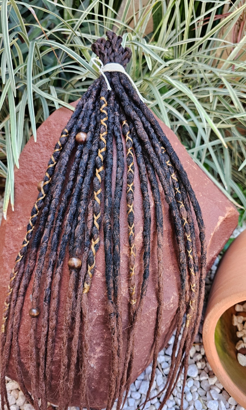 New Set Brown  Synthetic Dreadlock Extensions – 20SE Dreads, 55-60 cm, Handmade