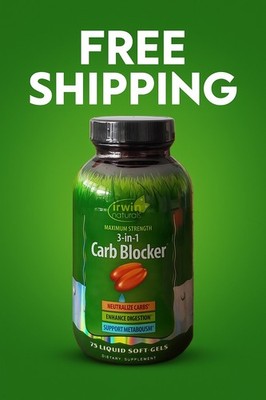 Irwin Naturals 3-In-1 Carb Blocker Maximum Strength 75 SoftGels
