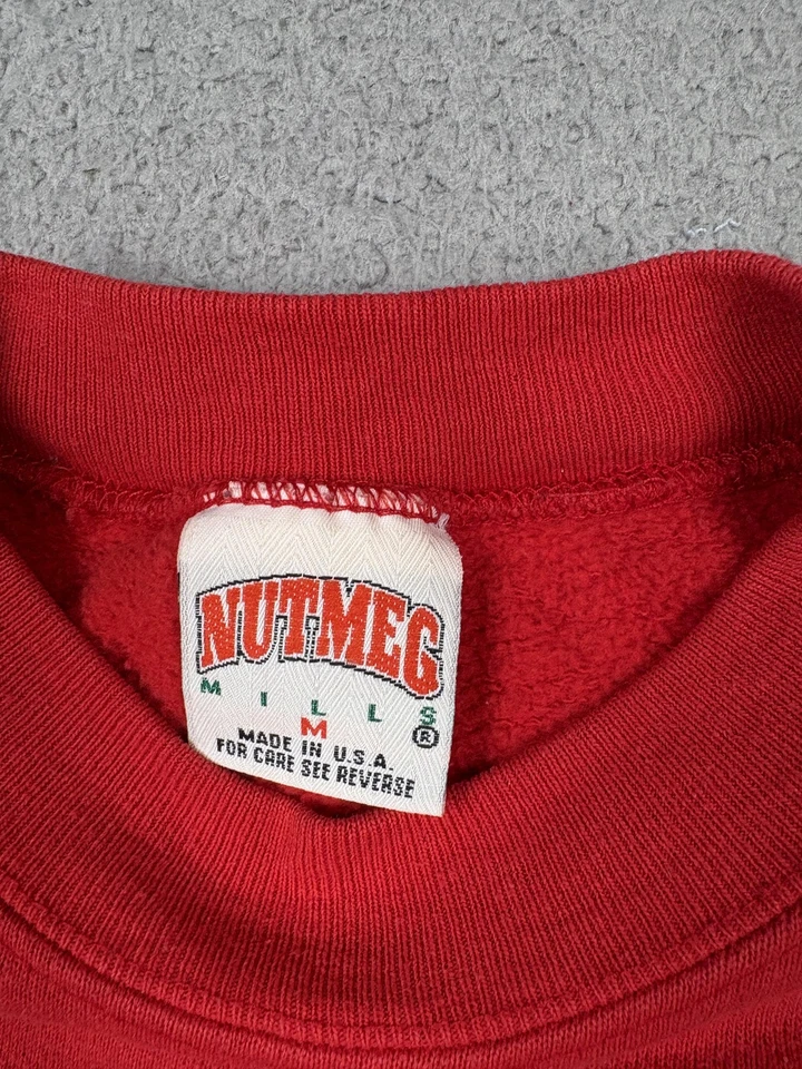 Suéter De Colección Detroit Red Wings Para Hombres Rojo Medio NHL Hockey Cuello Redondo Nuez moscada Años 90 Foto 2 de 4