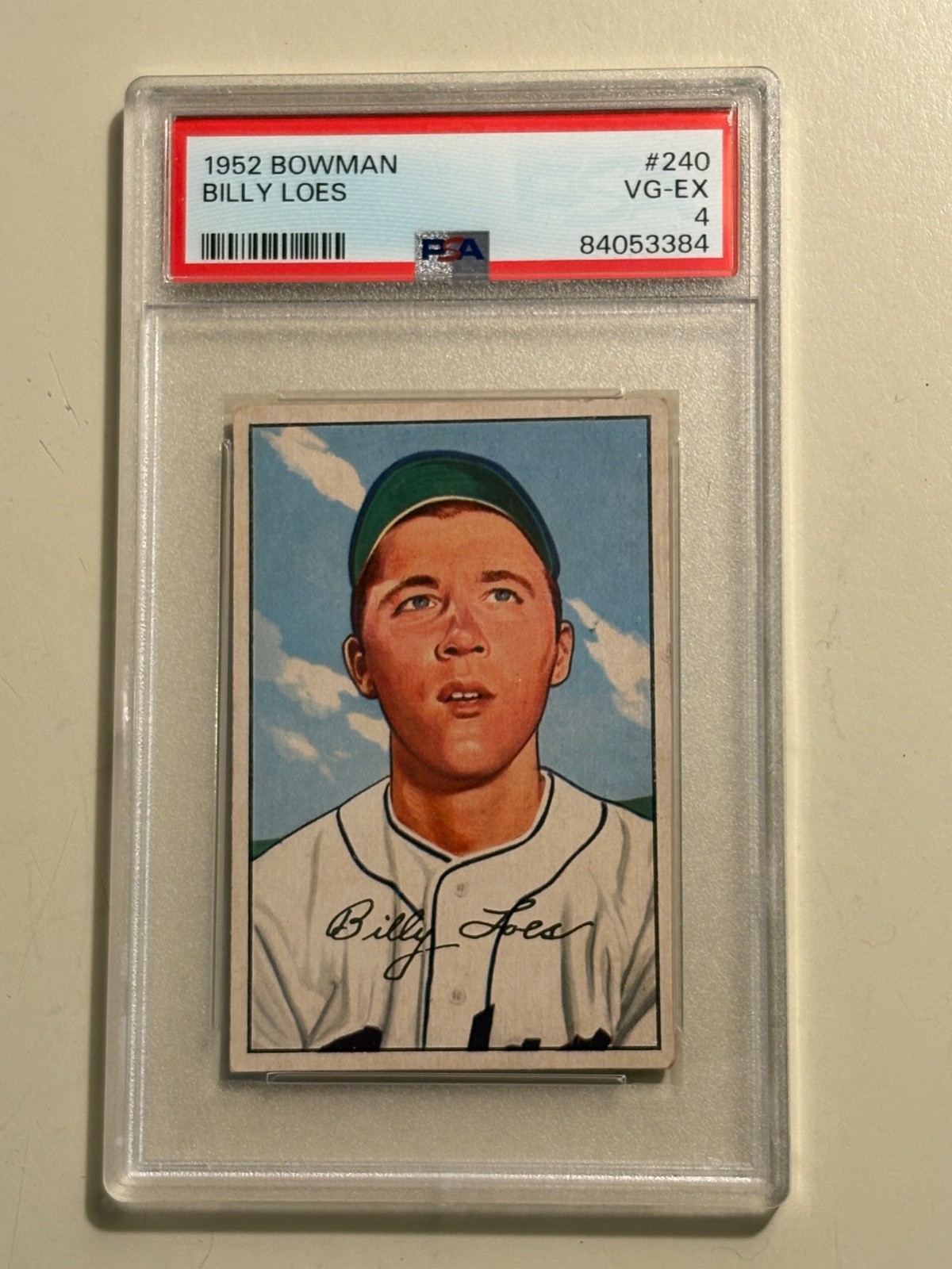1952 Bowman - Billy Loes #240 (RC) PSA 4 VG-EX