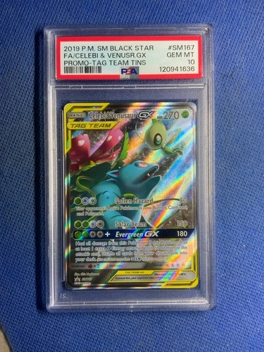 Celebi & Venusaur GX - SM167 - Black Star Promo - Pokemon Card - PSA 10