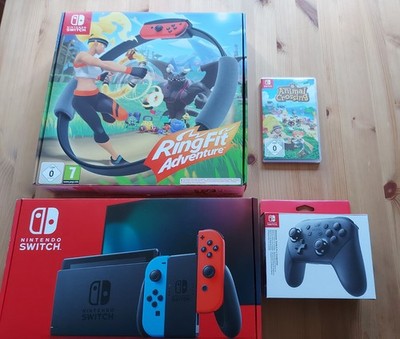 Nintendo Switch Konsole Pro Controller Animal Crossing New Horizons Ring Fit  
