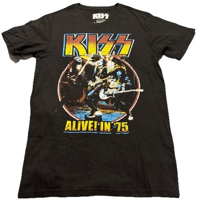 KISS Alive! In '75 Men's Graphic Band T-Shirt Black Small