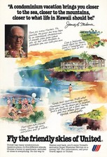 1978 United Airlines: Condominium Vacation Vintage Print Ad