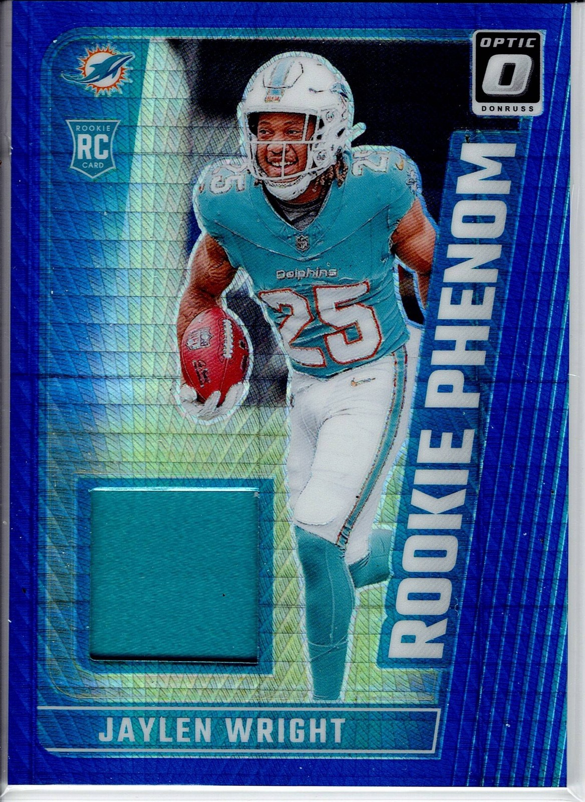 2024 Donruss Optic #RPB-JWT Jaylen Wright Rookie Phenoms Blue Hyper