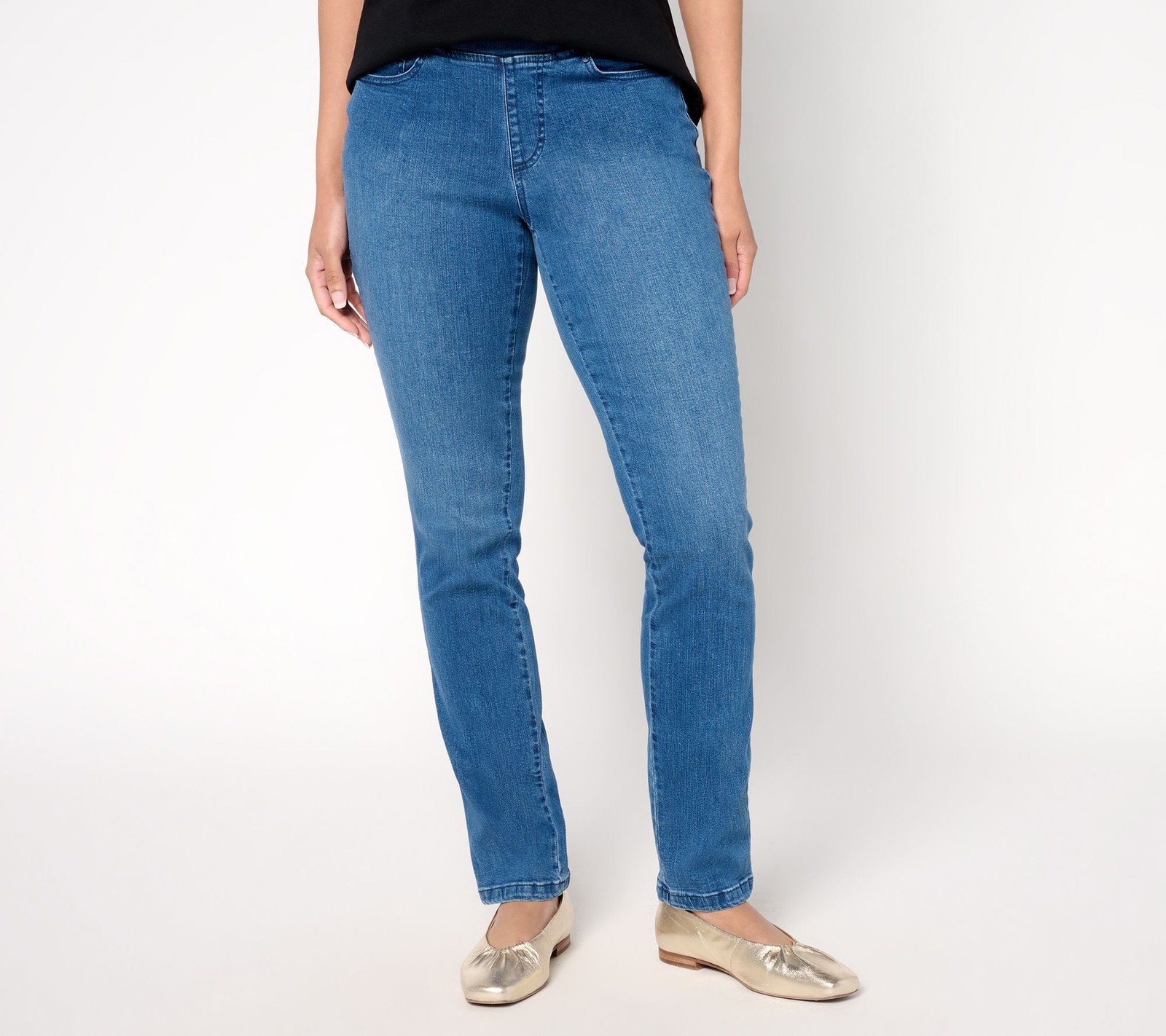 Maya J Women's Petite Pants 12P TripleLuxe Denim Heart to Jean Blue A677108