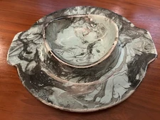 Vintage Santa Anita Ware Mist Marbled Chip & Dip Server – California Mid-Century