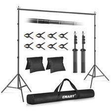 EMART Backdrop Stand 10x10FT Adjustable Back Drop Stand for Party Events Black