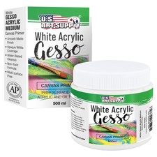 U.S. Art Supply White Gesso Acrylic Medium, 500ml Tub