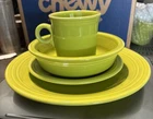 Homer Laughlin Co FIESTA Fiestaware 4 Piece Place RETIRED LEMONGRASS