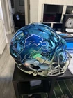 Barry Sanders Detroit Lions Autographed Chrome Helmet 'The Lion King' Limited E…