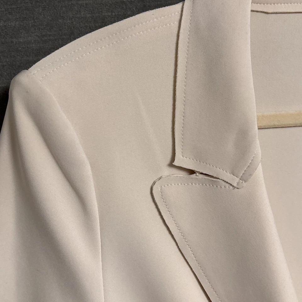 Blazer Tahari Medio Beige Ajustado Carrera Oficina Trabajo Chaqueta Minimalista Neutro Foto 2 de 4