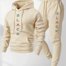 New Men's Autumn Winter sportswear set men's hooded sweatshirt long pants set