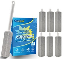 Pumice Stone Toilet Bowl Cleaner with Extra Long Handle - Effortlessly Remove