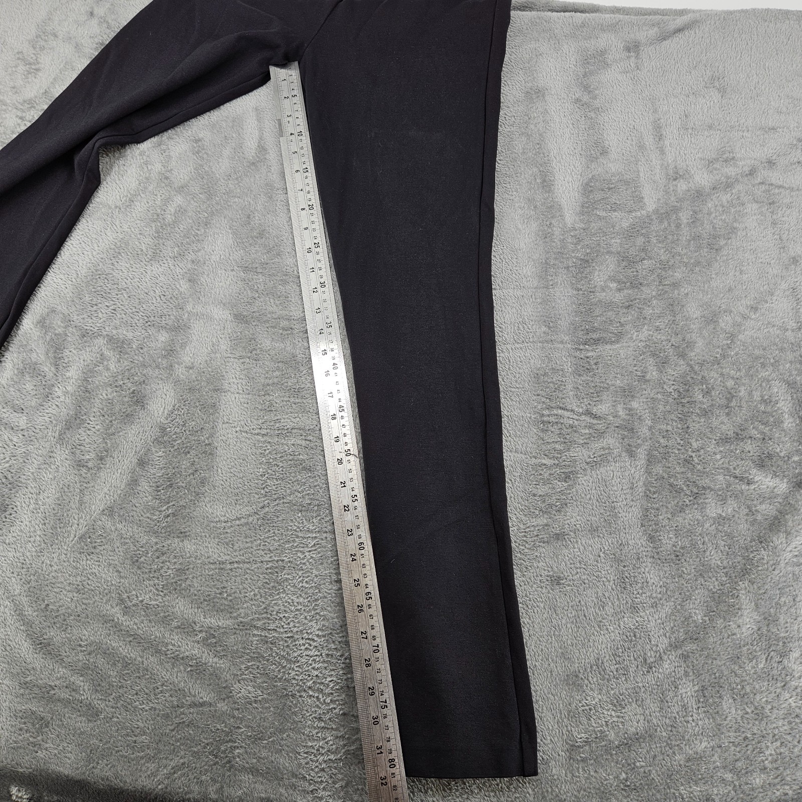 M&S Black Pull On Jersey Trousers UK12 Long Stretch Smart Work Bootcut image 2